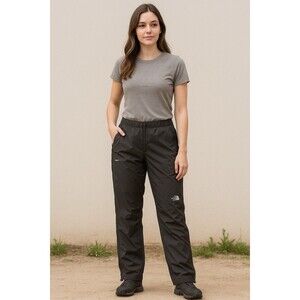The North Face HyVent Waterproof Pants Women’s Black Hiking Outdoor Rain Sz M